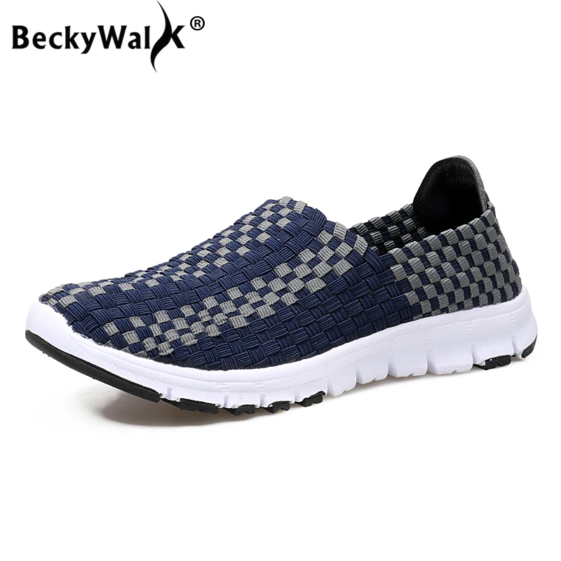Туфли BeckyWalk женские на плоской подошве повседневные лоферы дышащие плетеные без