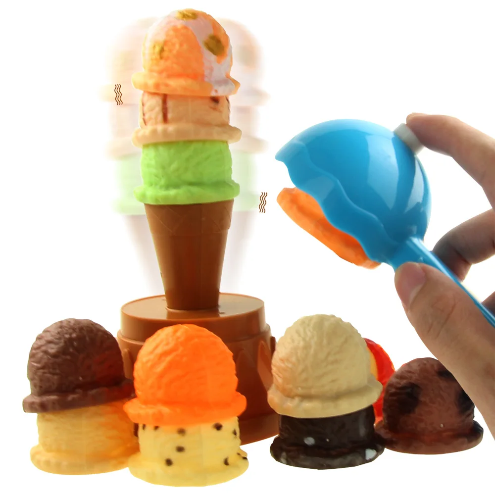 

Kids Ice Cream Stack Up Kitchen Pretend Play Baby Simulation Food Plastic Ice Cream Toy Educational Toys for Kids Birthday Gift