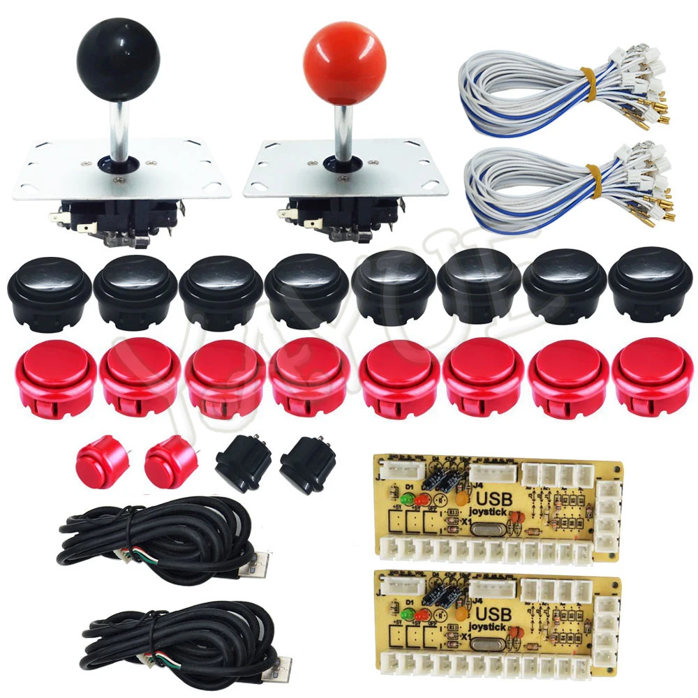 Нулевая задержка USB энкодер для ПК аркадный джойстик Кнопки DIY Kit с 2pin кабелями 8 способ 5pin джойстик для Mame Jamma машина