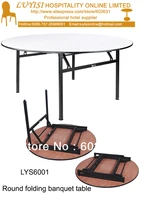 4 feet folding round banquet tableplywood 18mm with pvcwhitetopsteel folding leg2pcscartonfast delivery