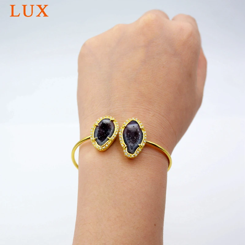 Регулируемый Браслет манжета Tabasco Geode ювелирные изделия в стиле бохо браслет с