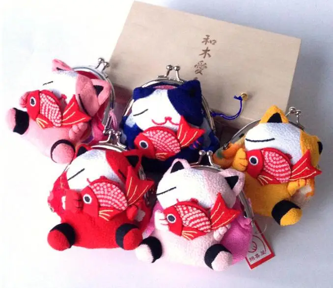 10 шт. кошелек Chirimen Lucky кошка сумка для монет Япония|cat coin purse|lucky cat pursecoin purse |