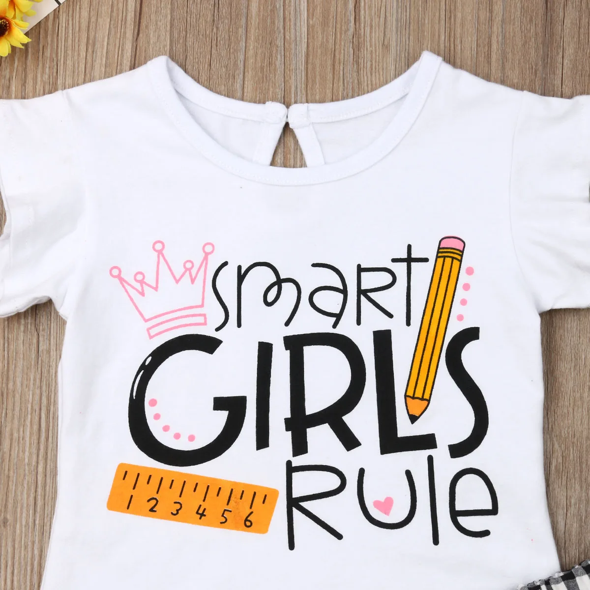 Toddler Baby Girl Clothes Set 2019 New Kids Summer Tops T-shirt + Ruffle Short Plaid Skirts Outfit Children | Детская одежда и