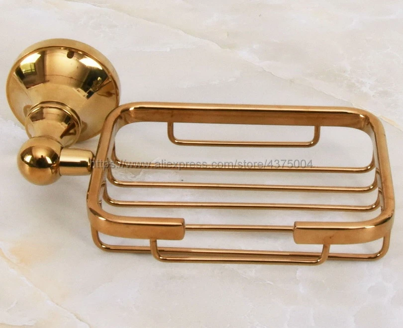 Luxury Gold Color Brass Soap Basket Wall Mounted Dish Holder Box Oval Shape Bathroom Accessories Nba885 | Обустройство дома