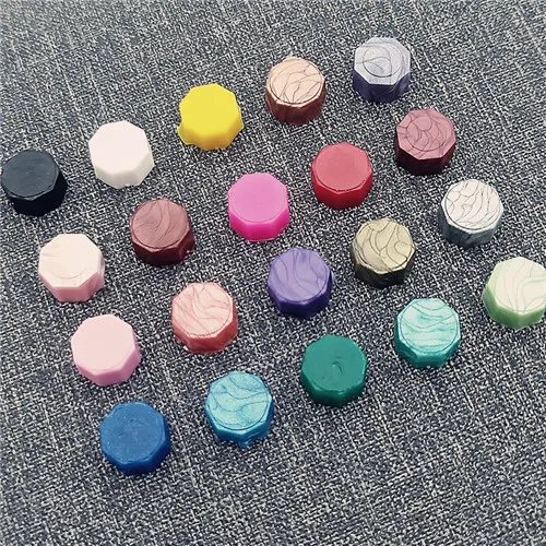 100 шт./лот Ретро Восьмиугольные штампованные восковые бусины штампы для