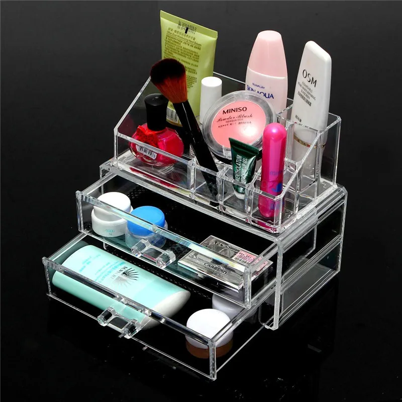 Новинка 4 выдвижной ящик прозрачный акриловый косметический Органайзер чехол