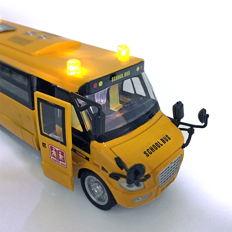 Весы 1:32 23 см большие желтые тянущиеся школьный автобус литые игрушечные