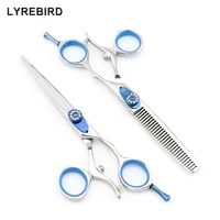 hair scissors 5 5 inch or 6 inch professional hair shears high quality 180 thumb swivel handle lyrebird high class 5setslot new