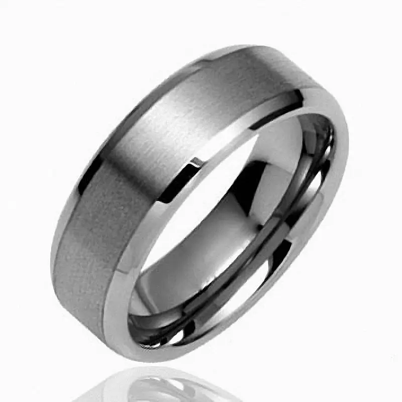 6/8mm White Tungsten Carbide Rings Vintage For Women And Men Beveled Edge Fancy Engagement Bands |