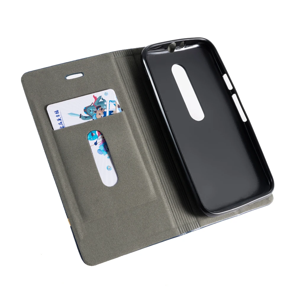 Чехол-книжка из искусственной кожи для Motorola Moto G3, чехол-книжка для Moto G3, деловой чехол-кошелек, Мягкий ТПУ силиконовый чехол-накладка