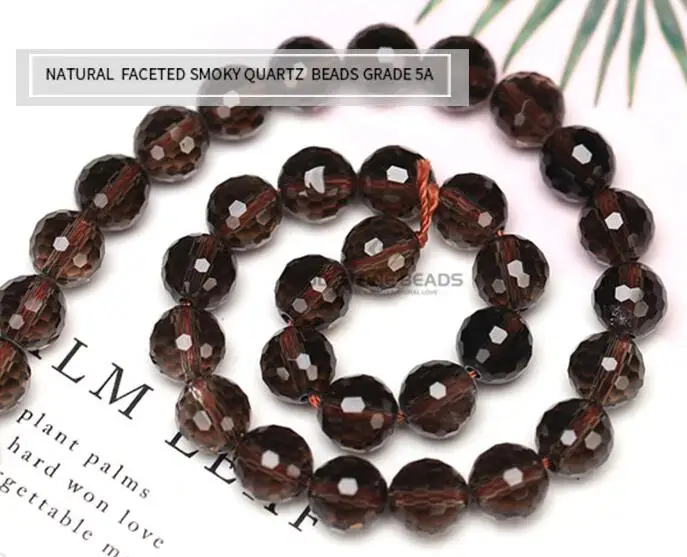 SMOKY QUARTZ Граненые 4 5 6 8 9 10 12 14 мм бусины из натурального камня смешанный кварц Аквамарин Свободный Камень раздел lapis резка Апатит драгоценный камень - Цвет: SMOKY QUARTZ