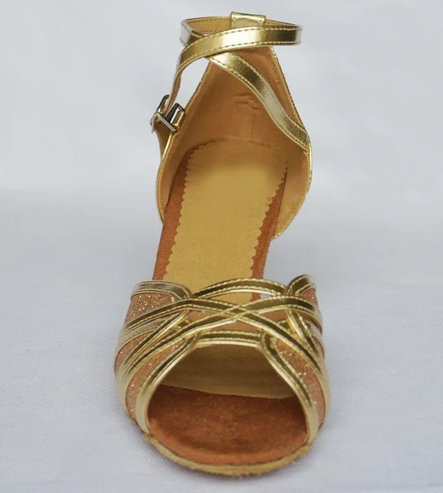 DILEECHI/Женская обувь для латинских танцев из искусственной кожи золотого цвета