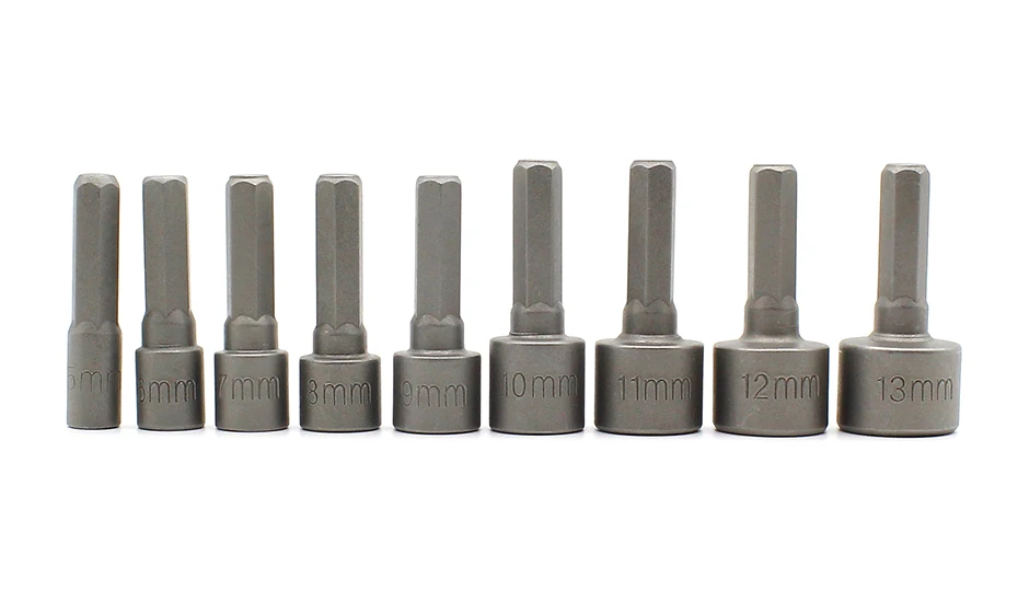 9pcs/set 5mm-13mm Hex Socket Sleeve Nozzles Magnetic Nut Driver Set Drill Bit Adapter Hex Power Tools