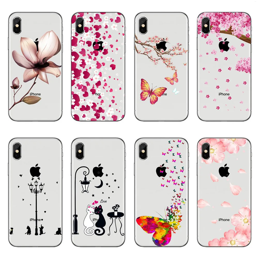 Высококачественный мягкий чехол для телефона из ТПУ с романтичным цветком вишни