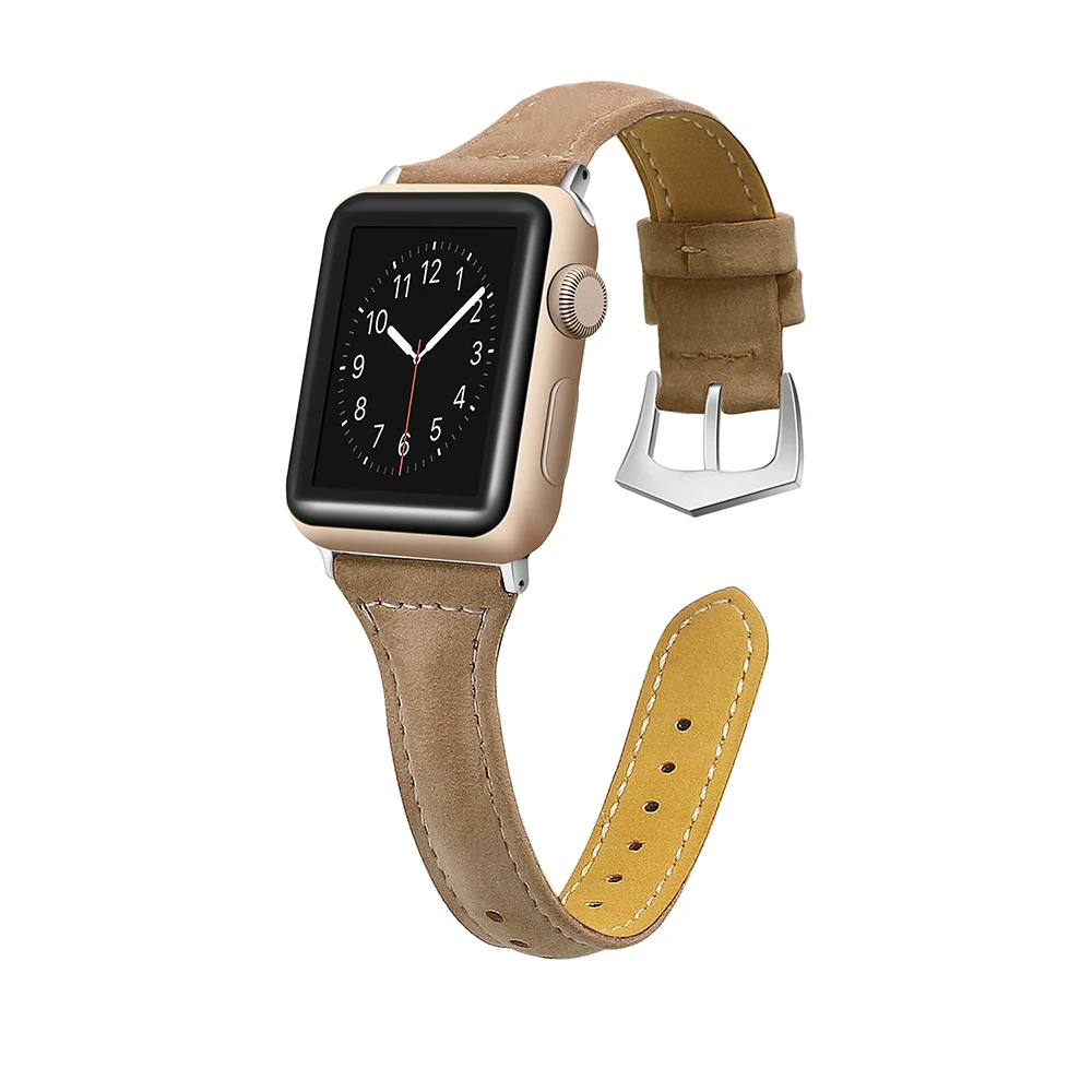 Ремешок кожаный для iwatch Watch Series 1 2 3 38 мм 42 классический мужской и женский браслет