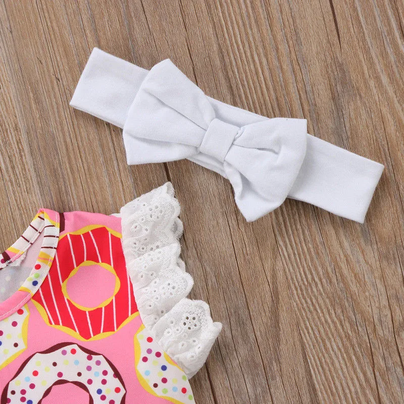 Boutique Baby Girls Kids Dress Ruffle Lace Princess Party Headband Outfits Dresses Regular Cotton Knee-length | Детская одежда и