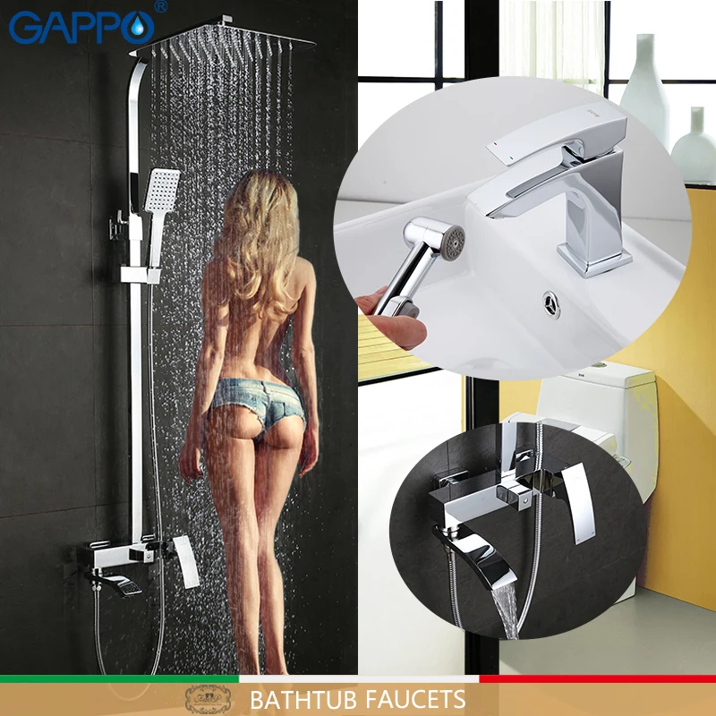 

GAPPO Bathtub Faucets bath tub mixer waterfall shower taps basin faucets basin tap mixer rainfall shower set