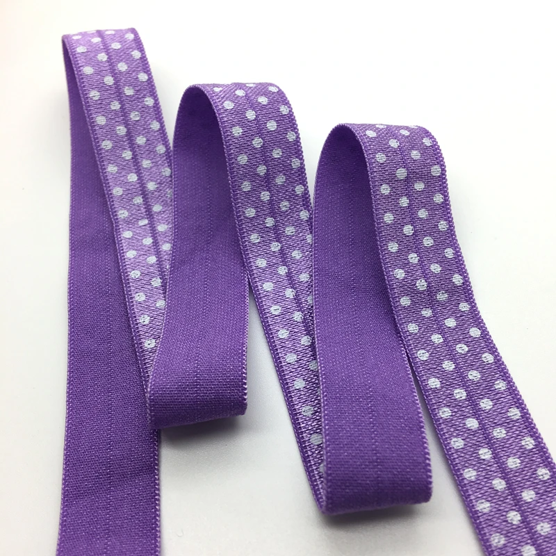 5 ярдов/партия фиолетовая эластичная лента в горошек для рукоделия из спандекса и