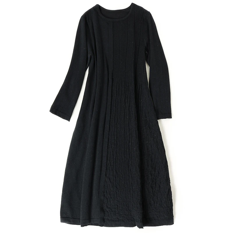 2018 early autumn Europe United States new temperament commuter dress 1822402 fashion elegant woolen long-sleeved | Женская одежда