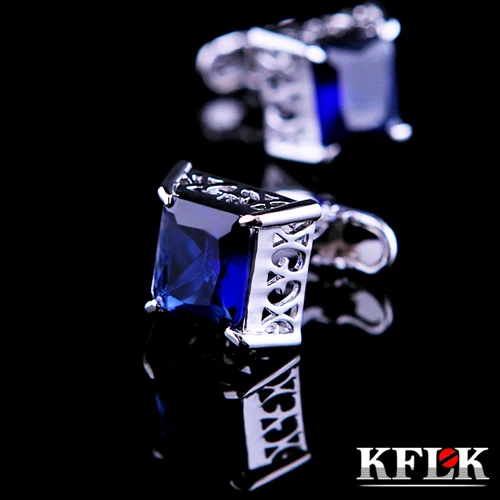 3 цвета KFLK Роскошные брендовые пуговицы манжеты с фиолетовыми кристаллами