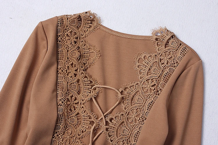 Женский облегающий боди ALPHALMODA с глубоким треугольным вырезом и перекрестной