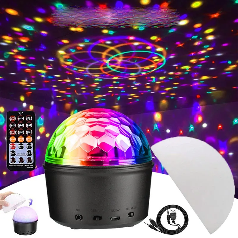

LED Disco Stage Light Portable Family Party Magic Ball Colorful Light Bar Club Bar Cabinet Lamp Bluetooth Speaker Disco Light