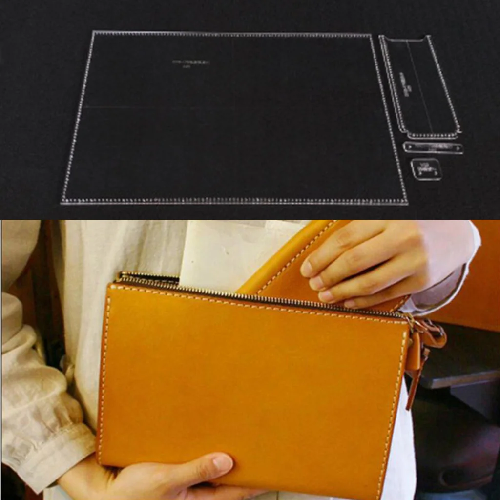 4 шт. акриловая прозрачная большая ручная сумка кошелек трафарет шаблон DIY кожа