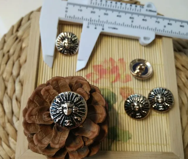 NO6 size 18mm gold 10 шт. Новое высококачественное Ретро золото затемненными куртка пальто Пуговицы рубашка хлопок пальто кнопку Размер 23 мм - Цвет: NO6 size 18mm gold