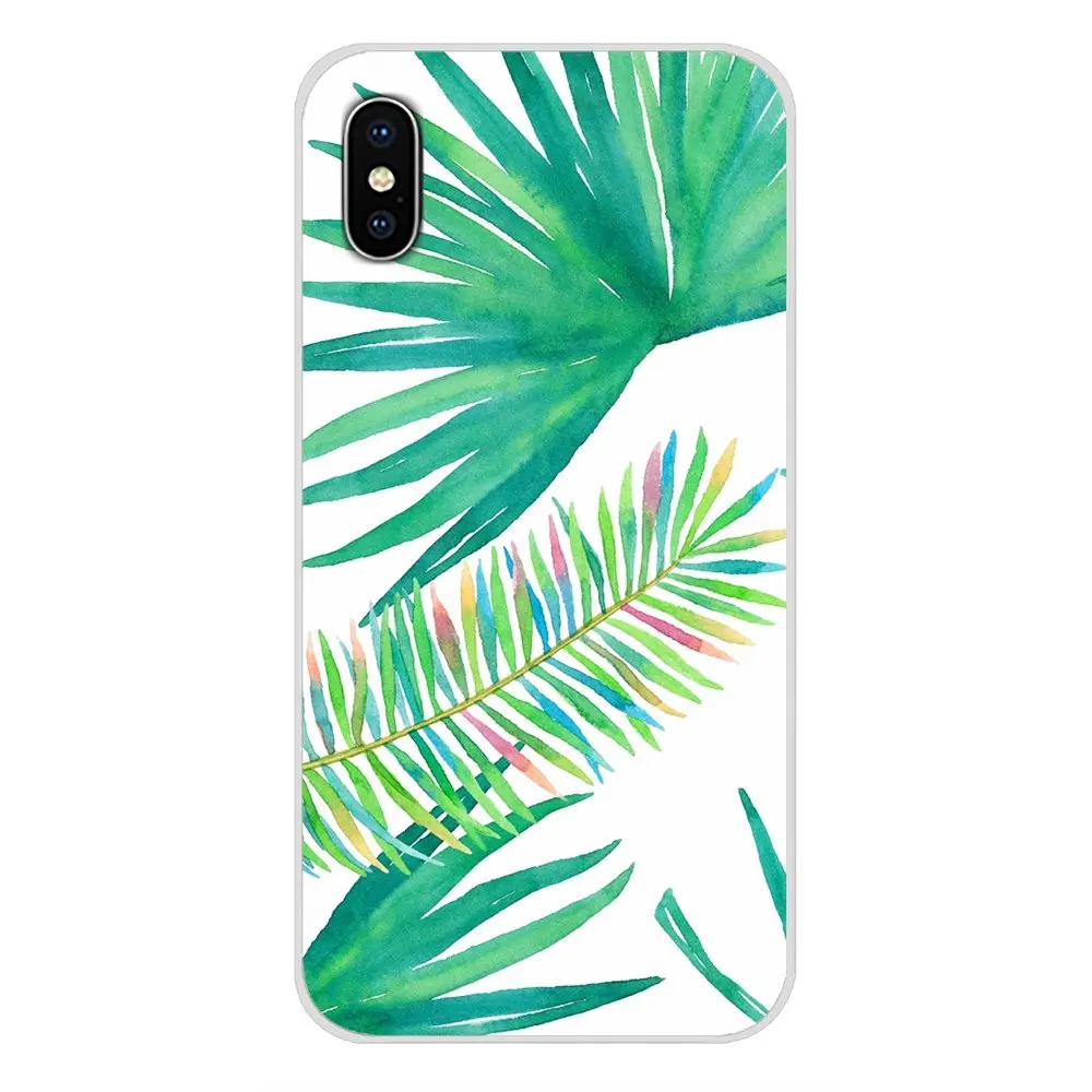 Для Samsung Galaxy S4 S5 MINI S6 S7 edge S8 S9 S10 Plus Note 3 4 5 8 9 тропические растения свежие зеленые