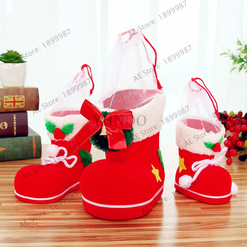 1 шт./пакет рождественские украшения детские подарки ботинок для конфет