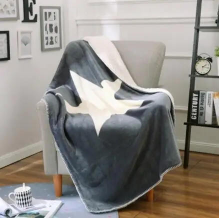 Серый Звездное Одеяло Теплая подстежка на искусственном меху покрывало диван