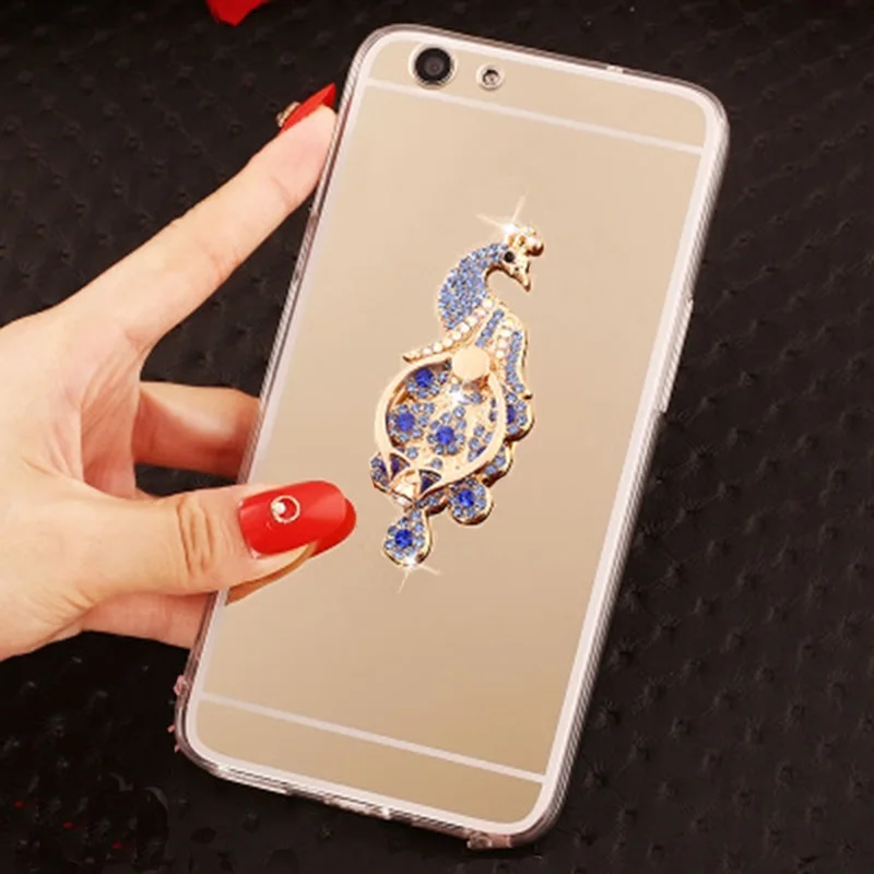 Чехол для Redmi note 3, 4, 5, 6 A X, чехол для Xiaomi 8, E, 2, 1, 5S plus, max3, love heart, алмазный, павлин, блестящий, зеркальный чехол, 360, кольцо