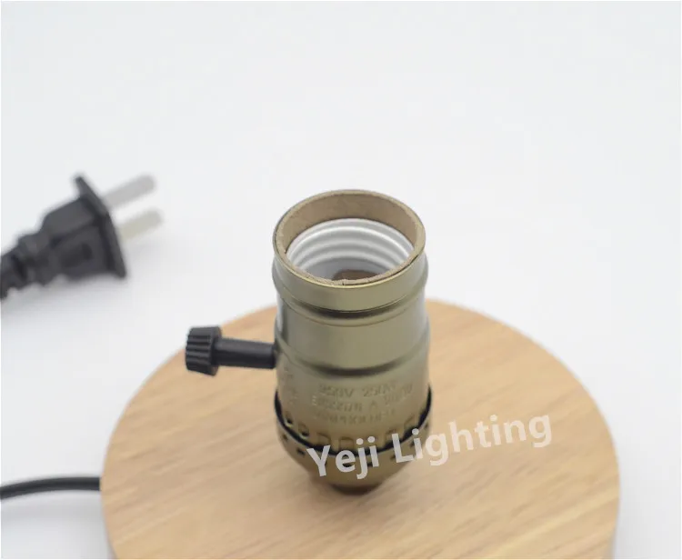 Золотистый Гладкий Потолочный держатель для лампы Эдисона в стиле ретро из дуба