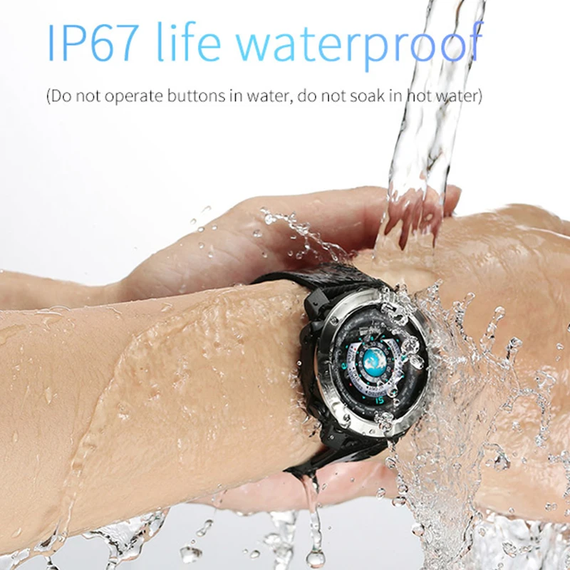 Водонепроницаемые наручные часы IP67 Смарт с пульсометром умные bluetooth мужские