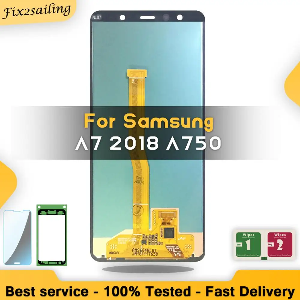 6 0 '񟭒 протестирован для Samsung Galaxy A7 A750 SM A750F ЖК дисплей с сенсорным экраном
