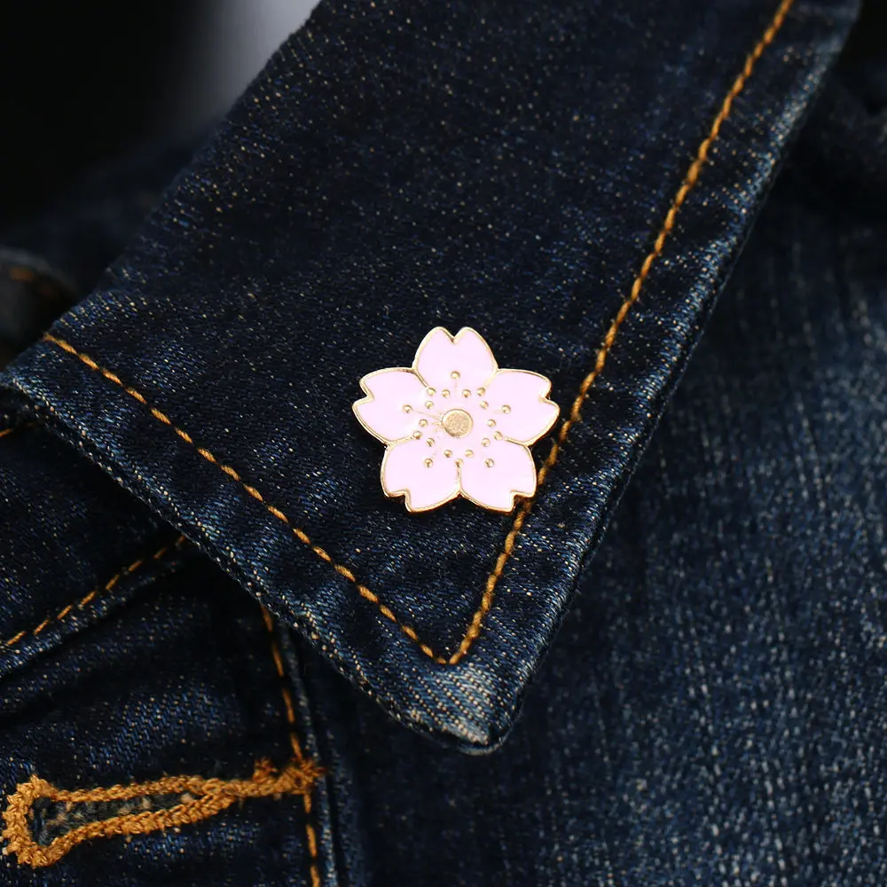 Красивая вишневая брошь с цветками эмаль цветок броши для женщин одежда куртка