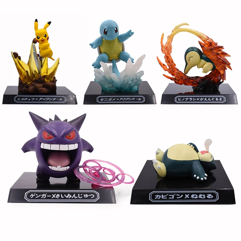 4-7 см 5 стиль Пикачу брелок Monster Key Holder Go брелок Подвеска 3D Mini Cubone Porygon Gengar Ponyta Abra