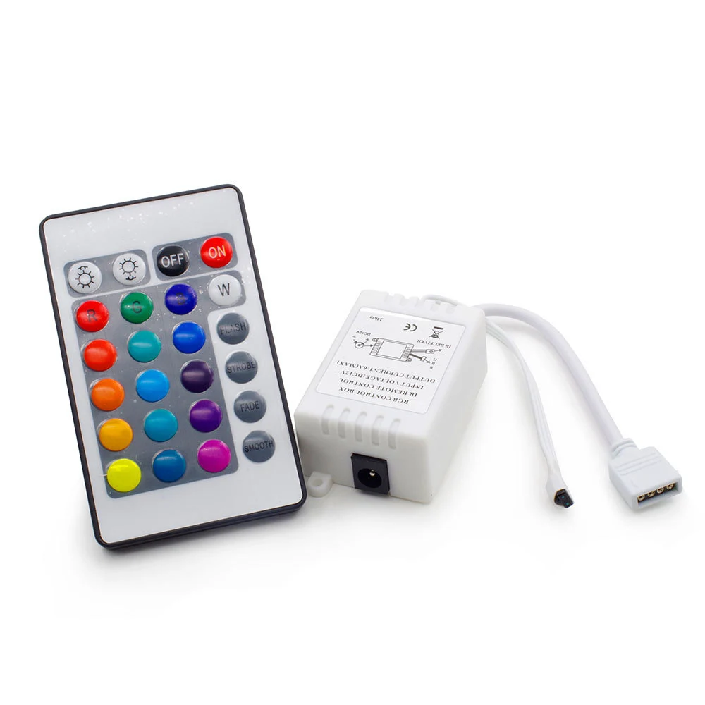 BLYN светодиодный регулятор регулятора RGB 4Pin DC5V 12 V 24 V 6A мини 24/44 Клавиша ИК-пульт дистанционного управления Беспроводной для 5050 3528 светодиодные RGB ленты