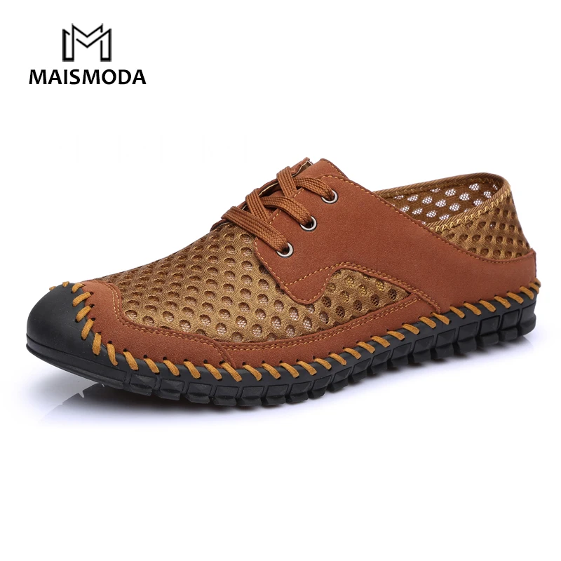 MAISMODA/2018 г. повседневная обувь из натуральной кожи с дышащей сеткой мужские лоферы