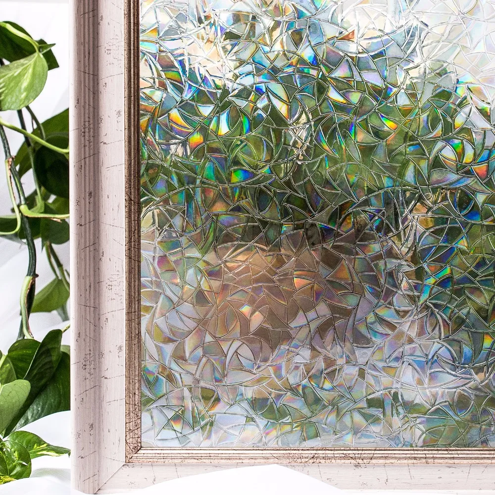 Хлопковые цветные пленки для домашнего декора, без клея, 3D статические декоративные наклейки из ПВХ, водонепроницаемые стеклянные наклейки 45x200 см