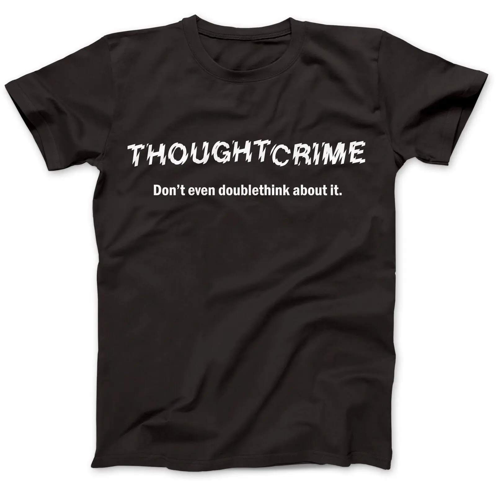 1984 футболка с надписью Think Crime Джордж орвелл 100% хлопок высокого качества летняя