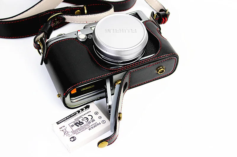 Роскошный чехол для камеры, сумка для видеокамеры Fujifilm FUJI X100 X100S X100T из искусственной кожи, сумка для камеры с ремешком, дизайн с открытой батареей