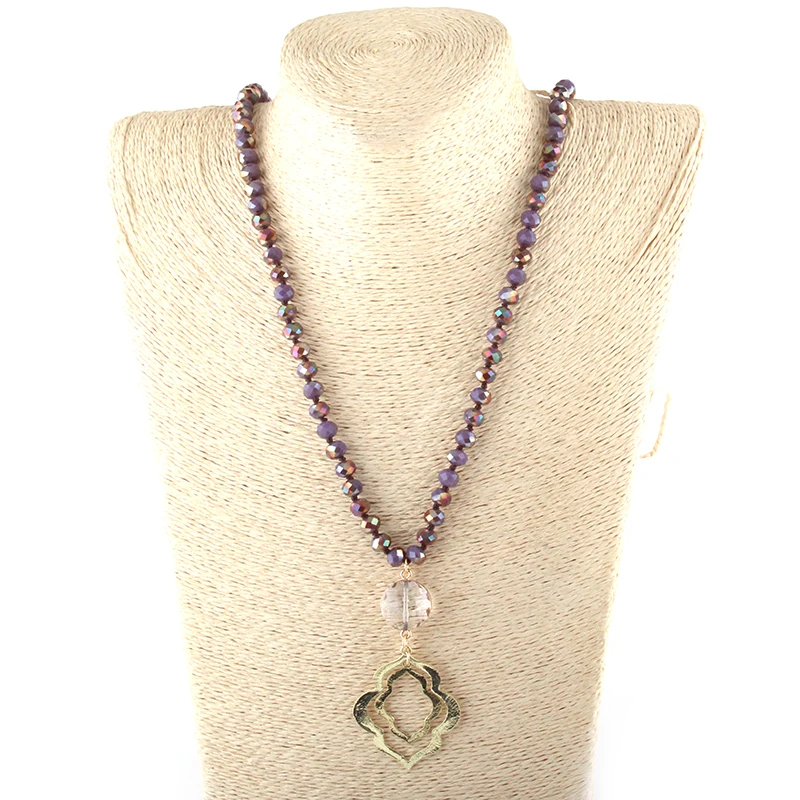 Модное богемное этническое Ювелирное стекло кристалл длинная узелковая