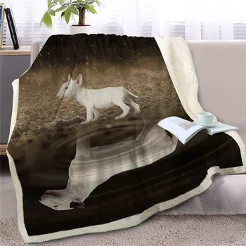 BlessLiving Corgi Sherpa Blanket on Beds Animal Throw Blanket for Kids Dog Reflection Bedspreads 3D Puppy Plush Bedding 130x150 2