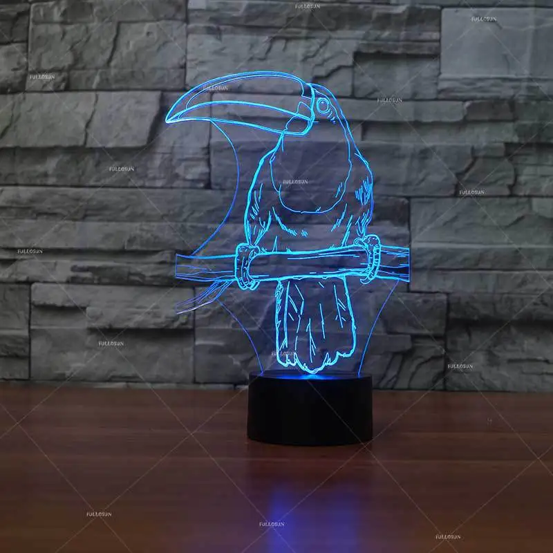 Модель Hornbill Led 3d настольная лампа декоративная светящаяся прикроватная настольная лампа для гостиной дистанционный сенсорный выключатель