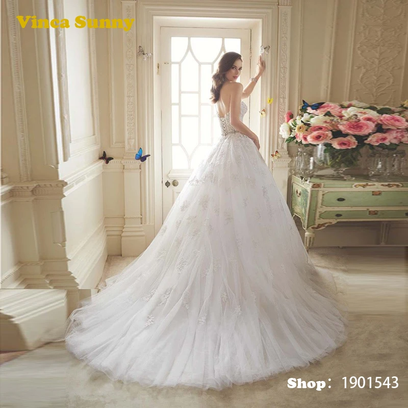 Vinca Sunny 2017 Mermaid Wedding Dresses Lace Applique Beads Vestidos De Noiva renda with Detachable Train white wedding gown | Свадьбы и