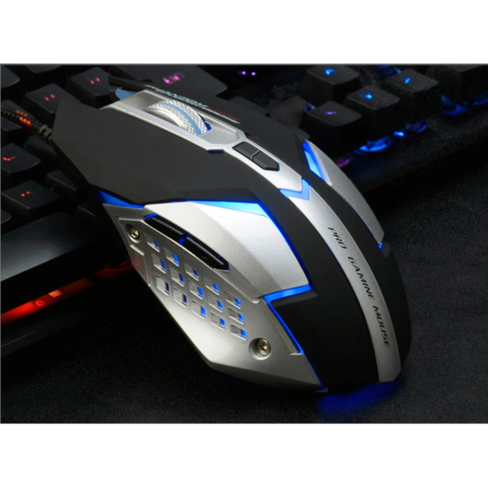AZZOR D5 Тихая Нажмите USB проводной игровой Мышь 7 кнопок 3200 Точек на дюйм Mute