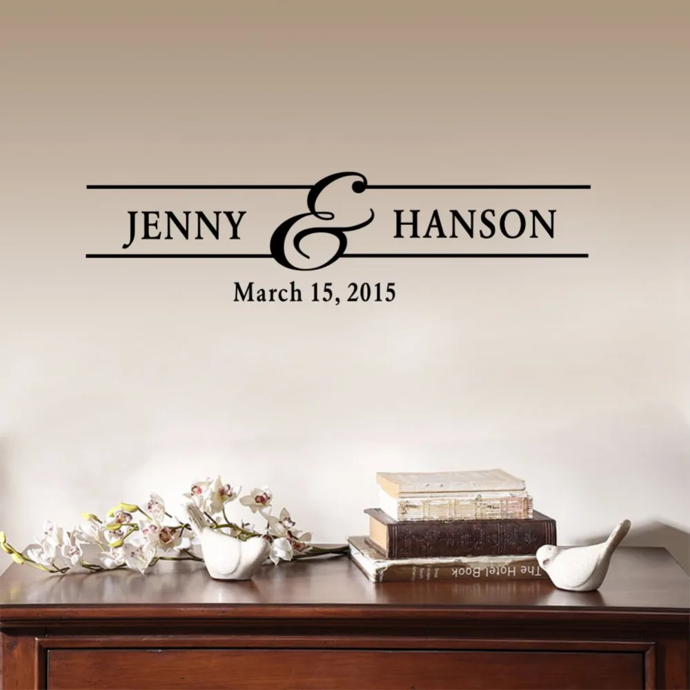 Custom Couple Name Wedding Anniversary Vinyl Art Wall Stickers Creative Gift | Дом и сад