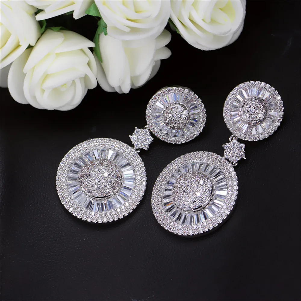 Новейший эксклюзивный дизайн высокое качество серебряный цвет женские серьги