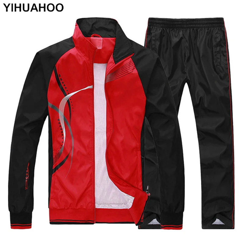 YIHUAHOO спортивный костюм для мужчин 4XL 5XL 2 предмета Комплект одежды повседневные толстовки Толстовка Спортивная одежда спортивный костюм женский MS-8558
